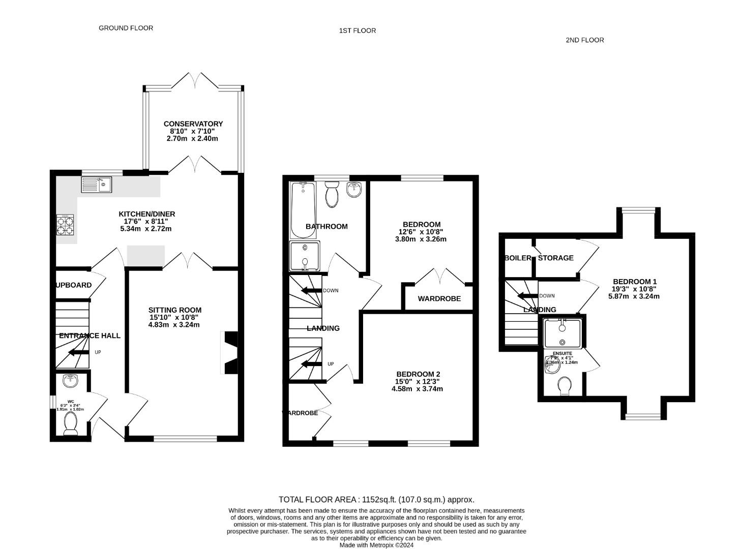 Floorplans For Bromedale Avenue, Mulbarton, Norwich