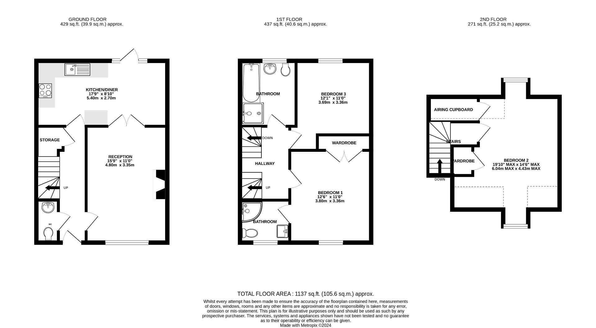 Floorplans For Bromedale Avenue, Mulbarton, Norwich