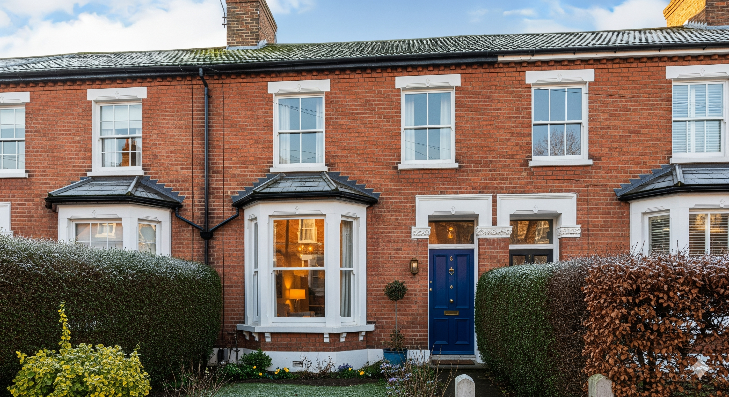 Charming Norwich Victorian terrace house in winter